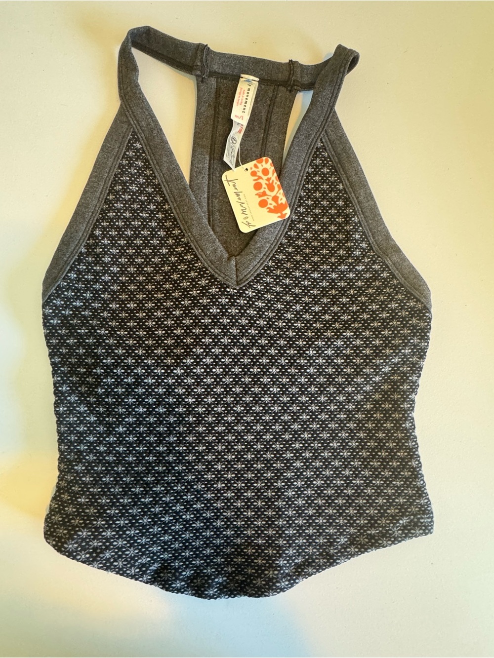 FP Movement by Free People All Clear V Neck Tank In Black Holiday NWT Size M/L